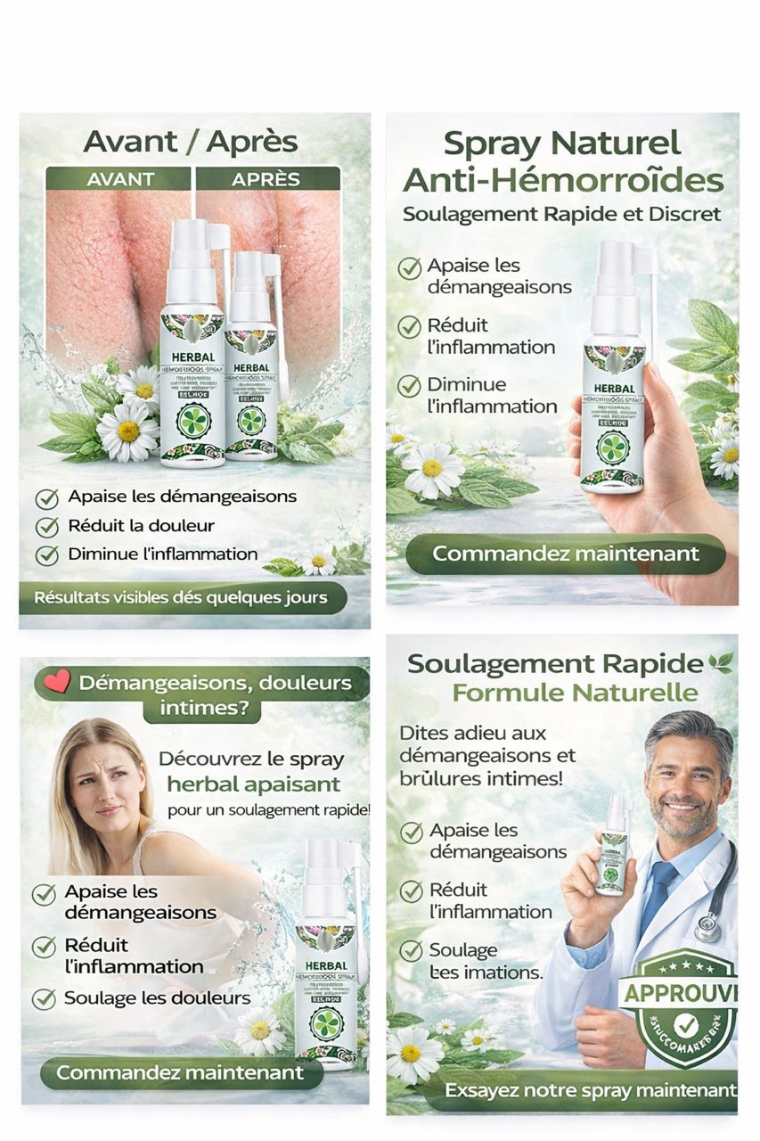 🌿 Spray Naturel Anti-Hémorroïdes – Soulagement Rapide et Discret