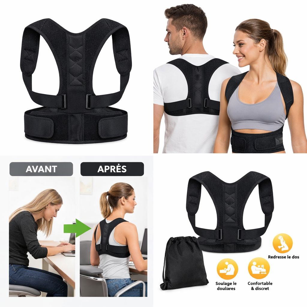 Correcteur de Posture Premium – Soulagez Votre Dos Dès Aujourd’hui                                                                                                                                                  FI